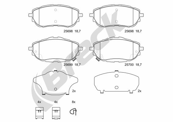 Set placute frana,frana disc 25698 00 701 00 BRECK